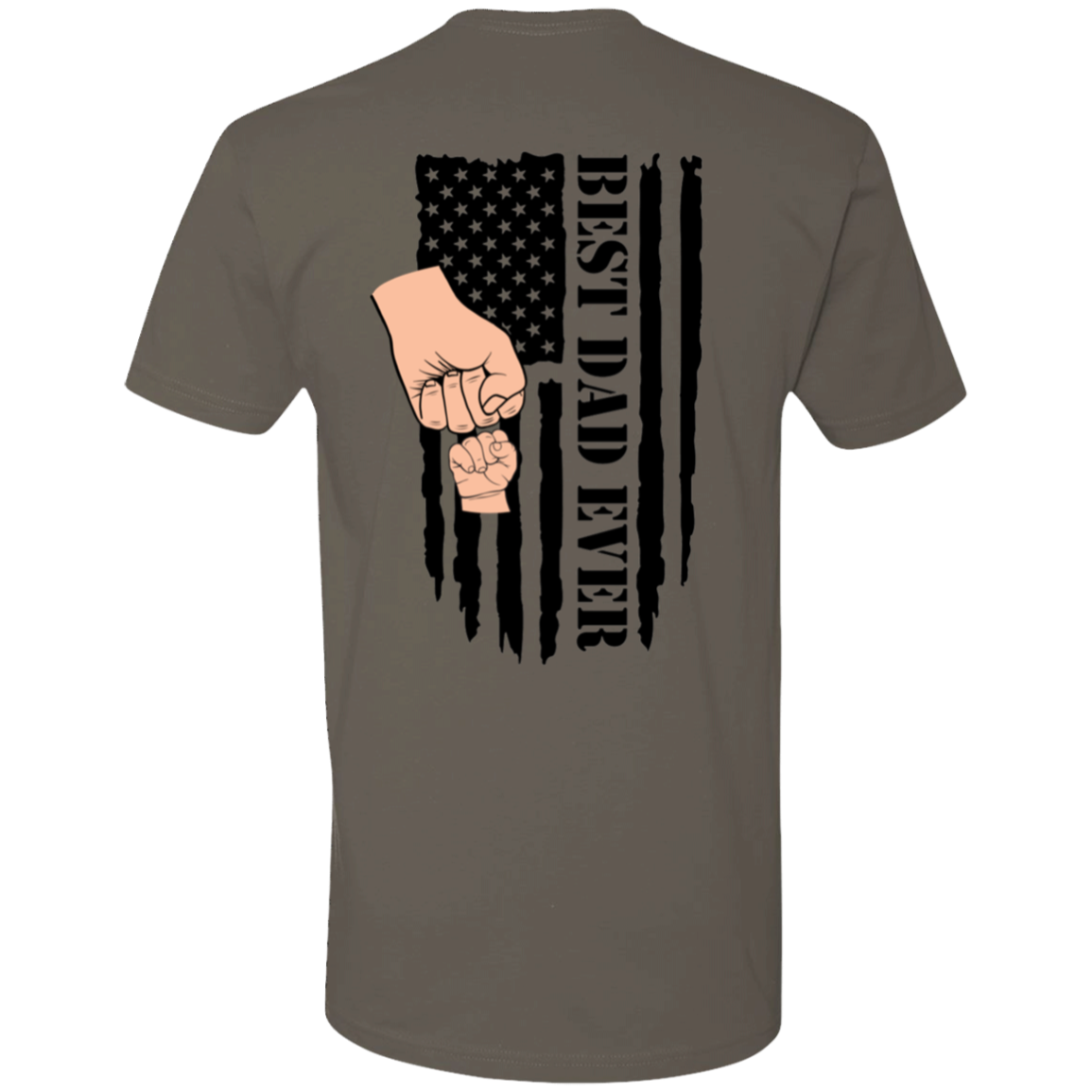 Dad Raised Fist Bump T-Shirt Black and White Flag