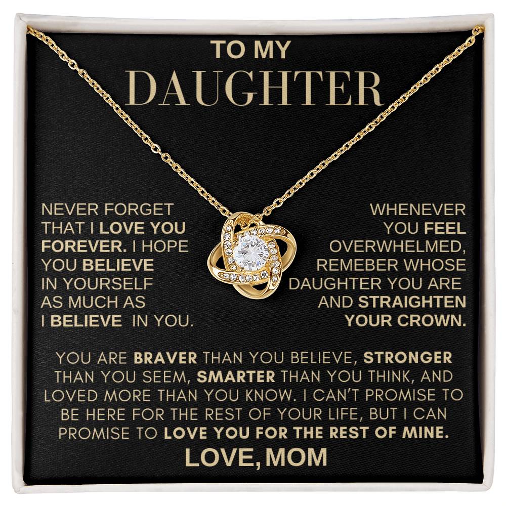 Beautiful Gift for Daughter From MOM "Never Forget That I Love You" Necklace