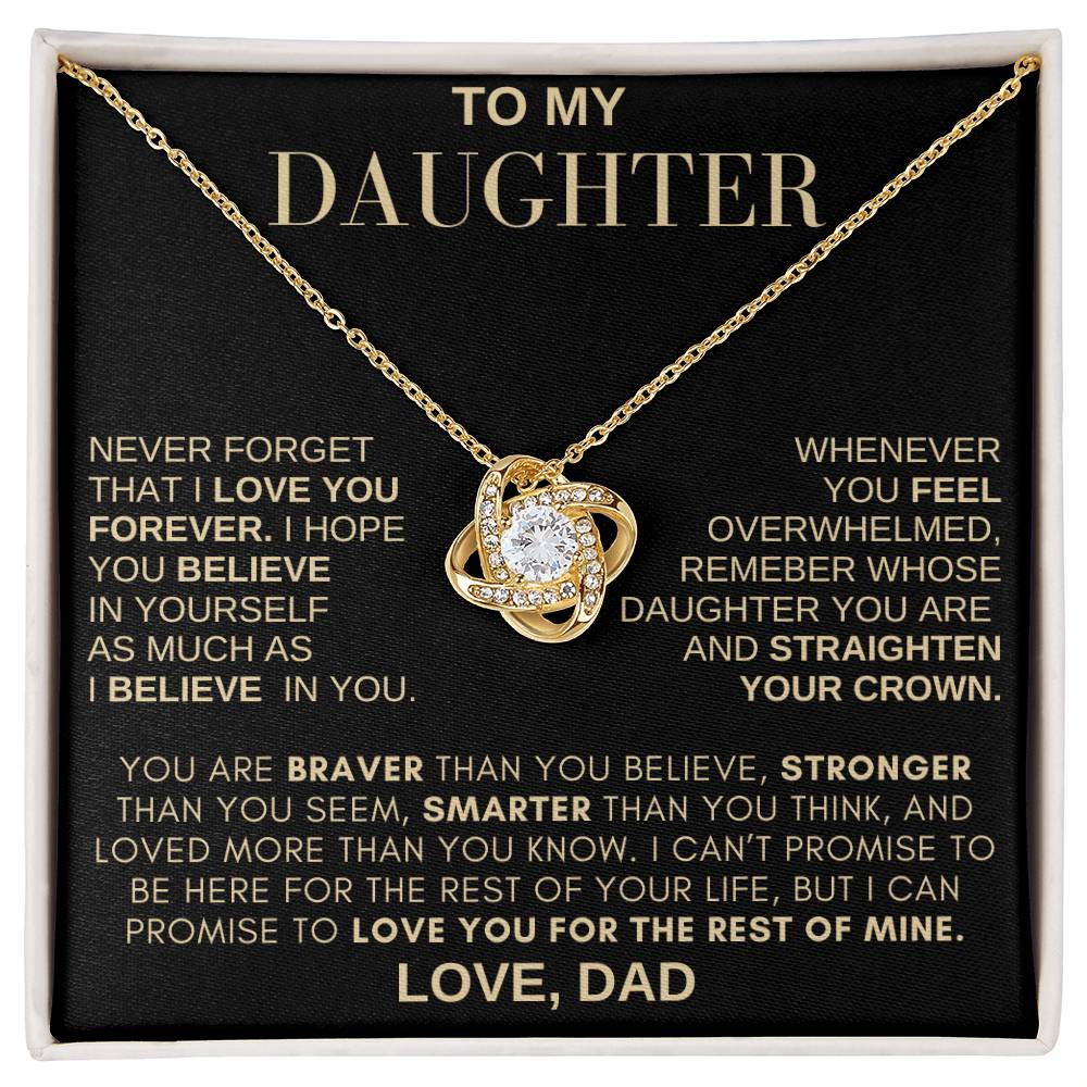 Beautiful Gift for Daughter From Dad "Never Forget That I Love You" Necklace