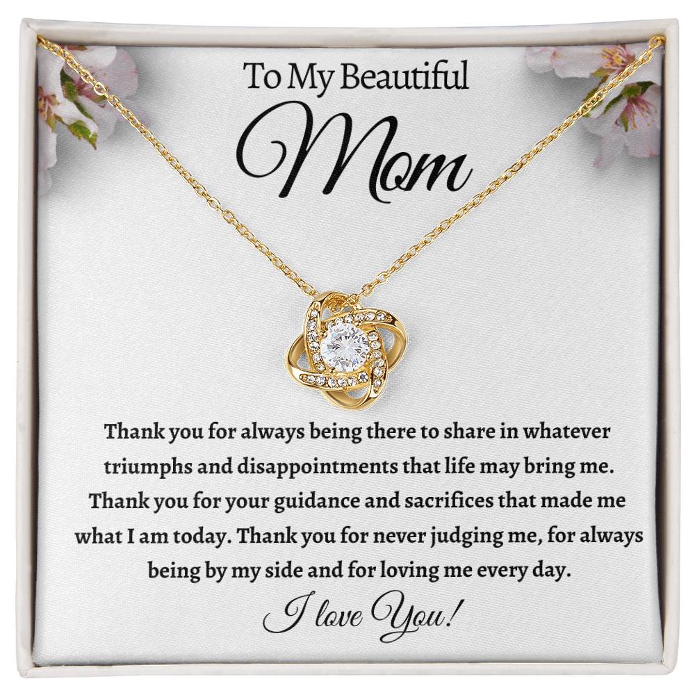 To My beautiful Mom (Love knot) White card