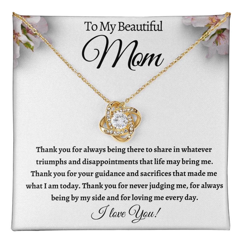 To My beautiful Mom (Love knot) White card