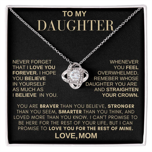 Beautiful Gift for Daughter From MOM "Never Forget That I Love You" Necklace