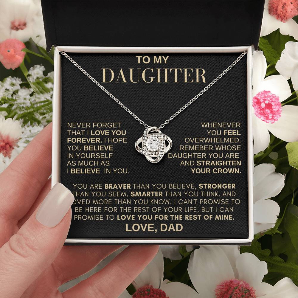 Beautiful Gift for Daughter From Dad "Never Forget That I Love You" Necklace