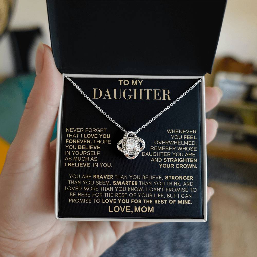 Beautiful Gift for Daughter From MOM "Never Forget That I Love You" Necklace