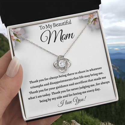 To My beautiful Mom (Love knot) White card