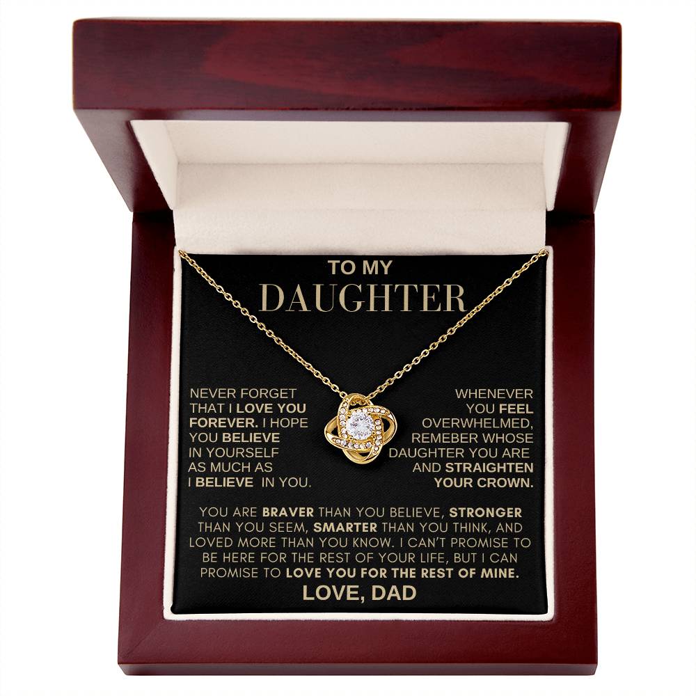 Beautiful Gift for Daughter From Dad "Never Forget That I Love You" Necklace