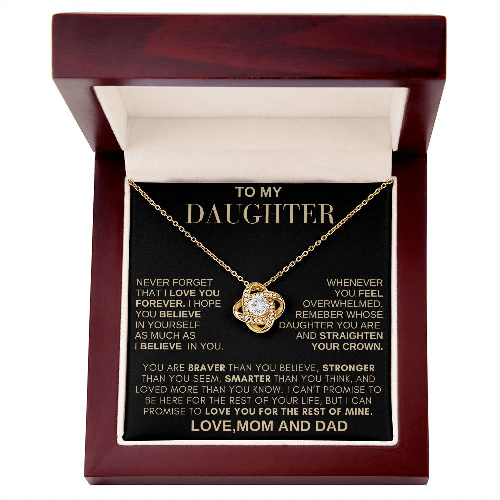 Beautiful Gift for Daughter From MOM AND DAD "Never Forget That I Love You" Necklace