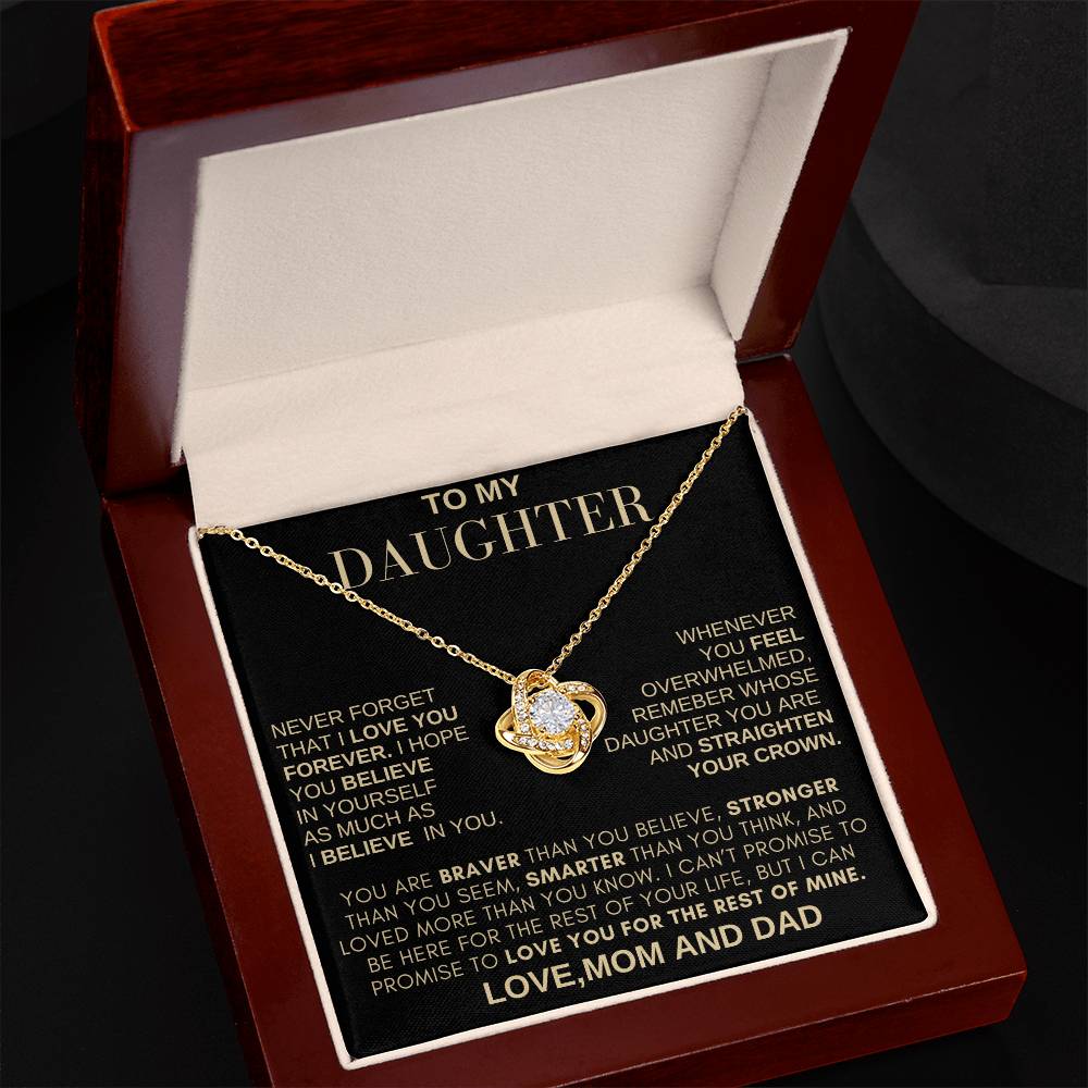 Beautiful Gift for Daughter From MOM AND DAD "Never Forget That I Love You" Necklace