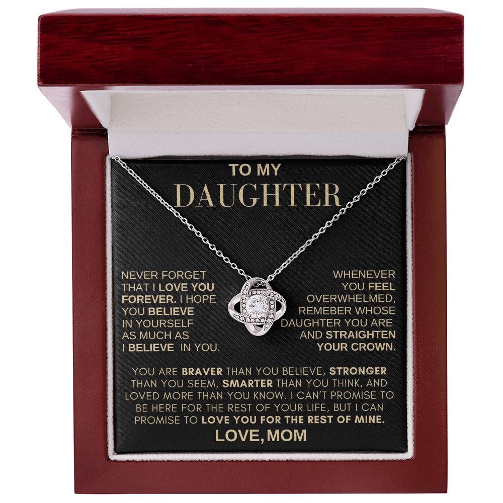 Beautiful Gift for Daughter From MOM "Never Forget That I Love You" Necklace