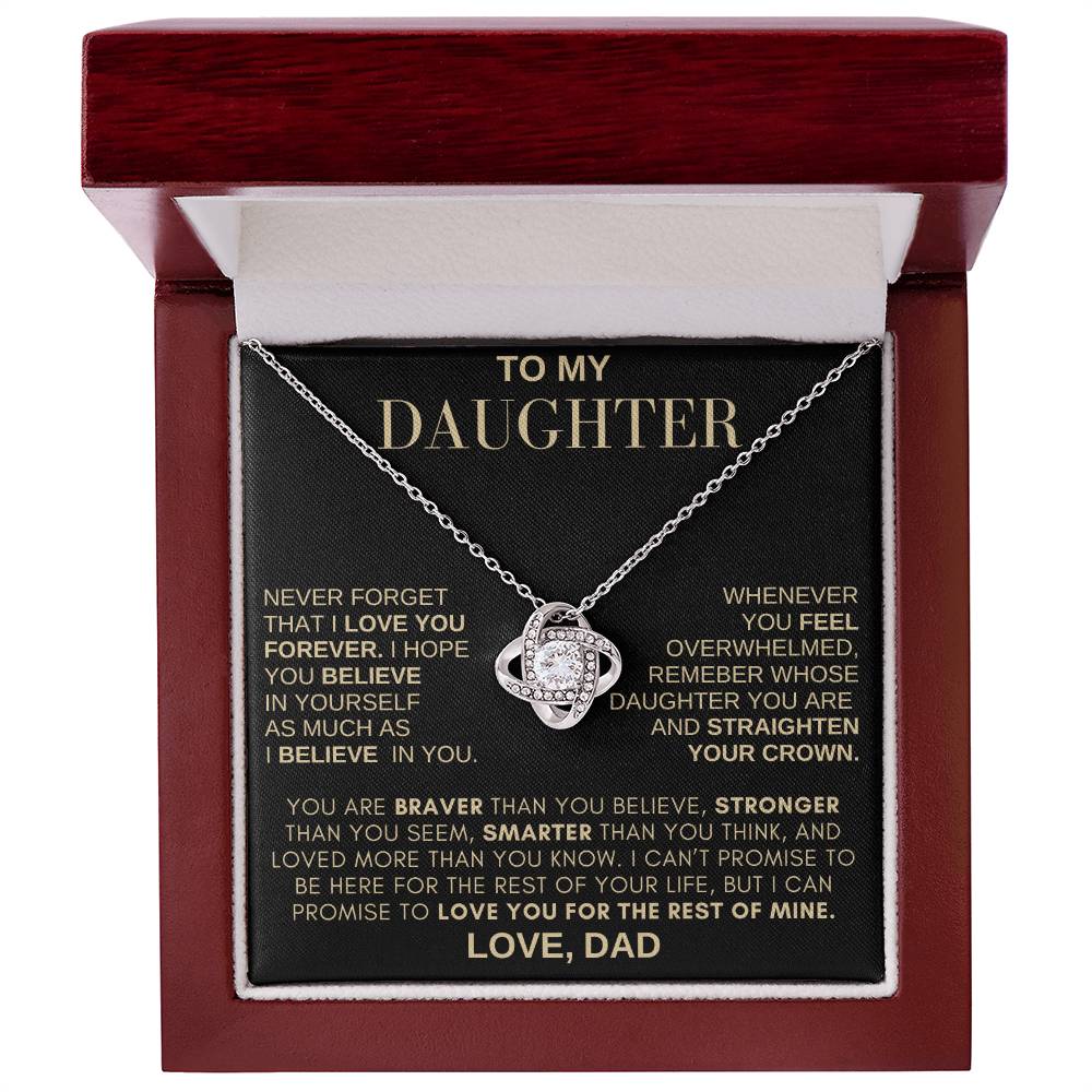 Beautiful Gift for Daughter From Dad "Never Forget That I Love You" Necklace