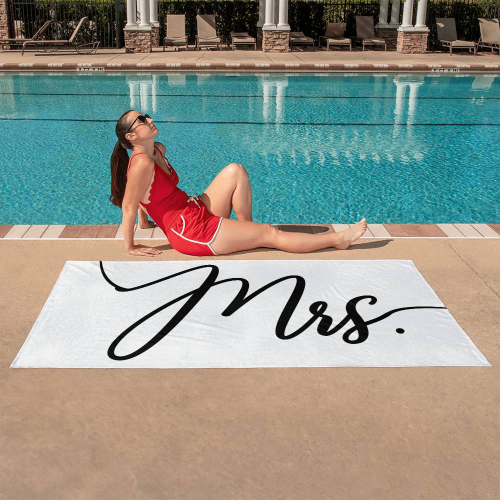 Mrs. Beach Towel Wedding Gift