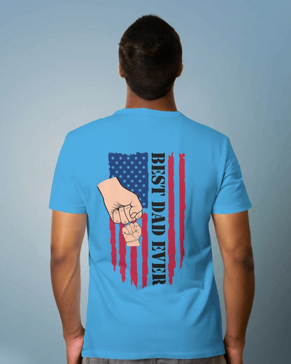 Dad Raised Fist Bump T-Shirt Color Flag